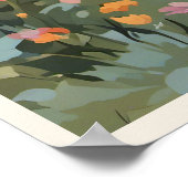 ワイルドフラワーフィールド山自然シーン ポスター (角)