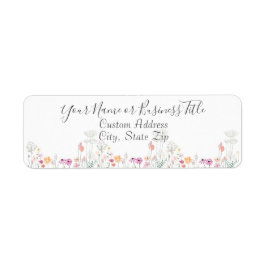 ワイルドフラワーフィールド水彩スケッチ ラベル