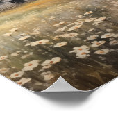 ワイルドフラワーフィールド油彩画 ポスター (角)