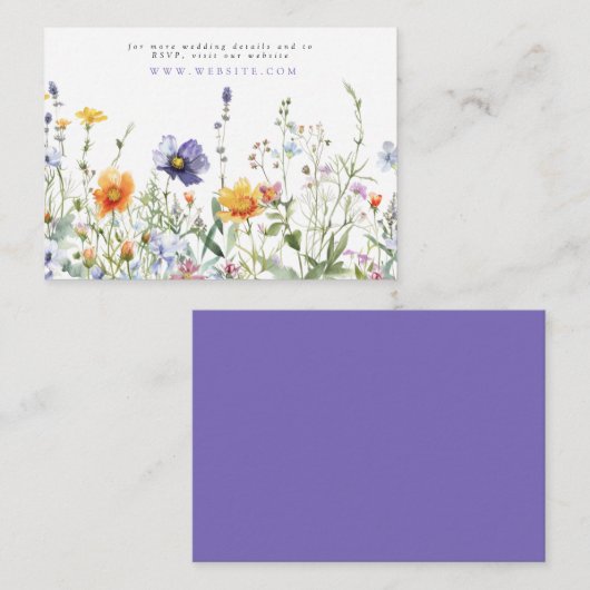 ワイルドフラワーフィールド結婚のウェブサイト エンクロージャーカード (正面/裏面)