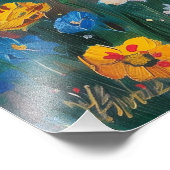 ワイルドフラワーフィールド絵画の水色 フォトプリント            (角)