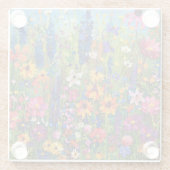 ワイルドフラワーフィールド絵画アクリルのコースター ガラスコースター (裏面)