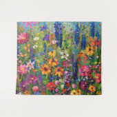 ワイルドフラワーフィールド絵画アクリル タペストリー (正面(横))