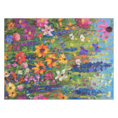 ワイルドフラワーフィールド絵画アクリル テーブルクロス (正面(横))