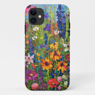 ワイルドフラワーフィールド絵画アクリル iPhone 11 ケース