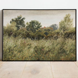 ワイルドフラワーフィールド絵画ヴィンテージウォールアート ポスター