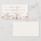 ワイルドフラワーフィールド赤ちゃんシャワーおむつラッフル エンクロージャーカード (正面/裏面)