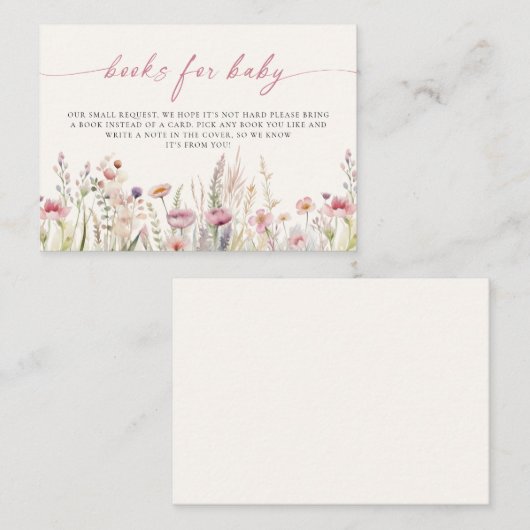ワイルドフラワーフィールド赤ちゃんシャワーベビー エンクロージャーカード (正面/裏面)