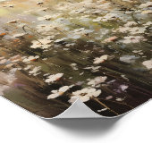 ワイルドフラワーフィールド風景油画 ポスター (角)