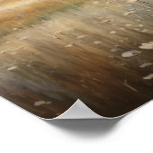 ワイルドフラワーフィールド風景油画 ポスター (角)