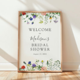 ワイルドフラワーフィールド ブライダルシャワー ウェルカムサイン ポスター