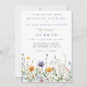 ワイルドフラワーフィールドQRコ結婚ード 招待状 (正面)