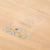 ワイルドフラワーフィー結婚ルド アクリル招待状 (レイダウン)