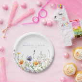 ワイルドフラワーフィー結婚ルド ペーパープレート (パーティー)