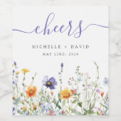 ワイルドフラワーフィー結婚ルド ワインラベル (シングルラベル)