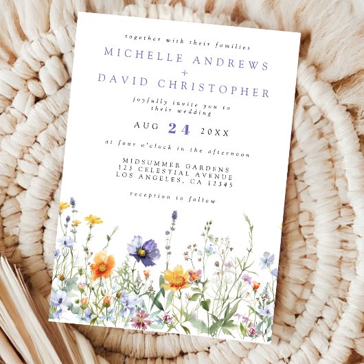 ワイルドフラワーフィー結婚ルド 招待状