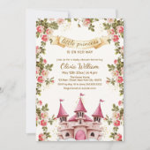 ワイルドフラワーフェアヤブルプリンセスキャッスルベイビーシャワー 招待状 (正面)