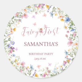 ワイルドフラワーフェアリーガーデン 1歳の誕生日パーティー ラウンドシール