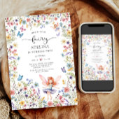 ワイルドフラワーフェアリー蝶2nd誕生日招待状 招待状