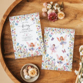 ワイルドフラワーフェアリー蝶3rd誕生日招待状 招待状