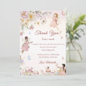 ワイルドフラワーフェアリー誕生日写真サンキューカード 招待状 (スタンド正面)