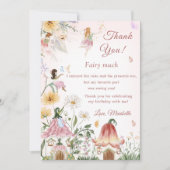ワイルドフラワーフェアリー誕生日写真サンキューカード 招待状 (正面)