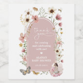 ワイルドフラワーフェアリー赤面ガーデンベイビーシャワーの好意 ワインラベル (シングルラベル)