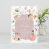 ワイルドフラワーフェアリー1st誕生日パーティー 招待状 (スタンド正面)