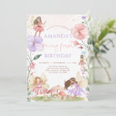 ワイルドフラワーフェアリー 1歳の誕生日 招待状 (スタンド正面)