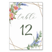 ワイルドフラワーフェイクズ金箔の幾何学模様素朴枠 テーブルナンバー (正面)