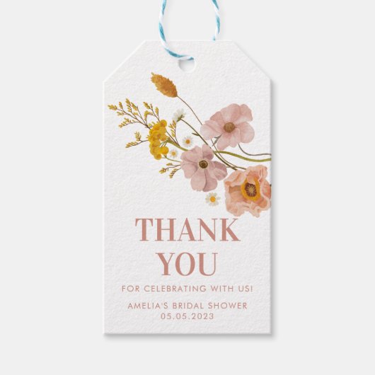 ワイルドフラワーフェイバータグ, ボヘミアンフラワーズ ギフトタグ (正面)