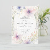 ワイルドフラワーフェテロマンチック春エレガントな結婚式 招待状 (スタンド正面)