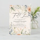 ワイルドフラワーフェテロマンチック秋ブライダルシャワー 招待状 (スタンド正面)
