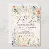 ワイルドフラワーフェテロマンチック秋婚約パーティ 招待状 (正面)