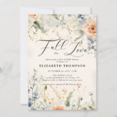 ワイルドフラワーフェテロマンティック秋ラブブライダルシャワー 招待状 (正面)