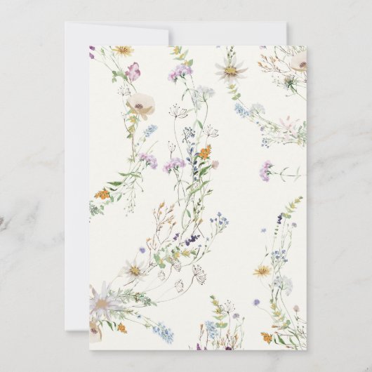 ワイルドフラワーフェミニンのブライダルシャワーへの招待 招待状 (裏面)