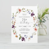 ワイルドフラワーフェミニンフローラ75th誕生日パーティー 招待状 (スタンド正面)