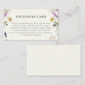 ワイルドフラワーフェミニンブライダルシャワーエンクロージャカード エンクロージャーカード (正面/裏面)