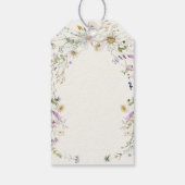 ワイルドフラワーフェミニンブライダルシャワーメッセージカード ギフトタグ (裏面)