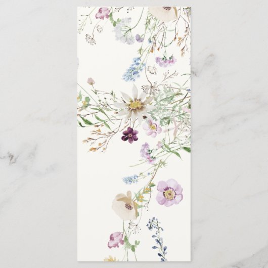 ワイルドフラワーフェミニンブライダルシャワーメニュー メニュー (裏面)