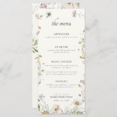 ワイルドフラワーフェミニンブライダルシャワーメニュー メニュー (正面/裏面)