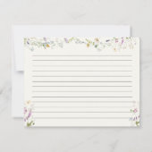 ワイルドフラワーフェミニンブライダルシャワーレシピカード (裏面)