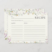 ワイルドフラワーフェミニンブライダルシャワーレシピカード (正面/裏面)