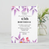 ワイルドフラワーフェミニン65thバースデーパーティー華奢 招待状 (スタンド正面)