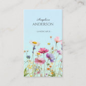 ワイルドフラワーフェミニンQR縦型名刺 名刺 (正面)