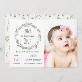 ワイルドフラワーフォトガーデン1st誕生日 招待状