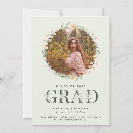 ワイルドフラワーフォトガール卒業発表 案内状 (正面)