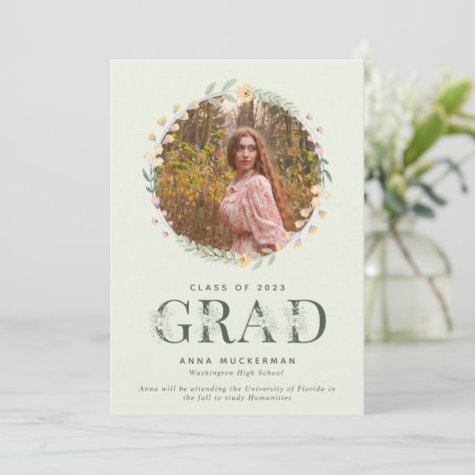 ワイルドフラワーフォトガール卒業発表 案内状 (スタンド正面)