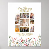 ワイルドフラワーフォトコラージュ葬儀ウェルカム ポスター (正面)