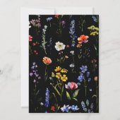 ワイルドフラワーフォトサプライズ60誕生日ブラック 招待状 (裏面)